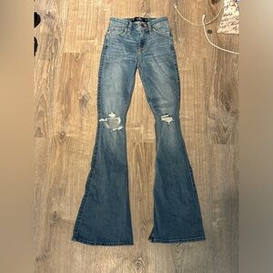 Hollister Distressed Blue Flare Jeans